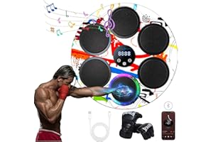 AMAS BEAUTY Music Boxing Machine with Boxing Gloves，Boxing Machine Wall Mounted Music, Smart Bluetooth Boxing Equipment, Workout Punching Equipment for Home, Indoor and Gym.