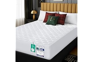 Utopia Bedding Quilted Mattress Protector, Breathable Mattress Pad, Deep Fitted Cover (White, Double - 135 x 190 + 38 cm)