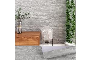 VEELIKE Carta da Parati Effetto Cemento 60 cm×900 cm Carta Adesiva Vintage Pellicola Adesiva Grigia Vinile Decorativa Pellicola Autoadesiva per Mobili Rivestimento Paraschizzi Cucina Adesivo Murale