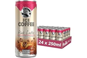 HELL ENERGY HELL Ice Coffee Pink Latte | Limitierte Auflage | Geschmack Erdbeere und weiße Schokolade | 24 Dosen à 250 ml Multipack | 40 mg/100 ml Koffein | enthält Arabica-Kaffee-Extrakte | trinkfertig