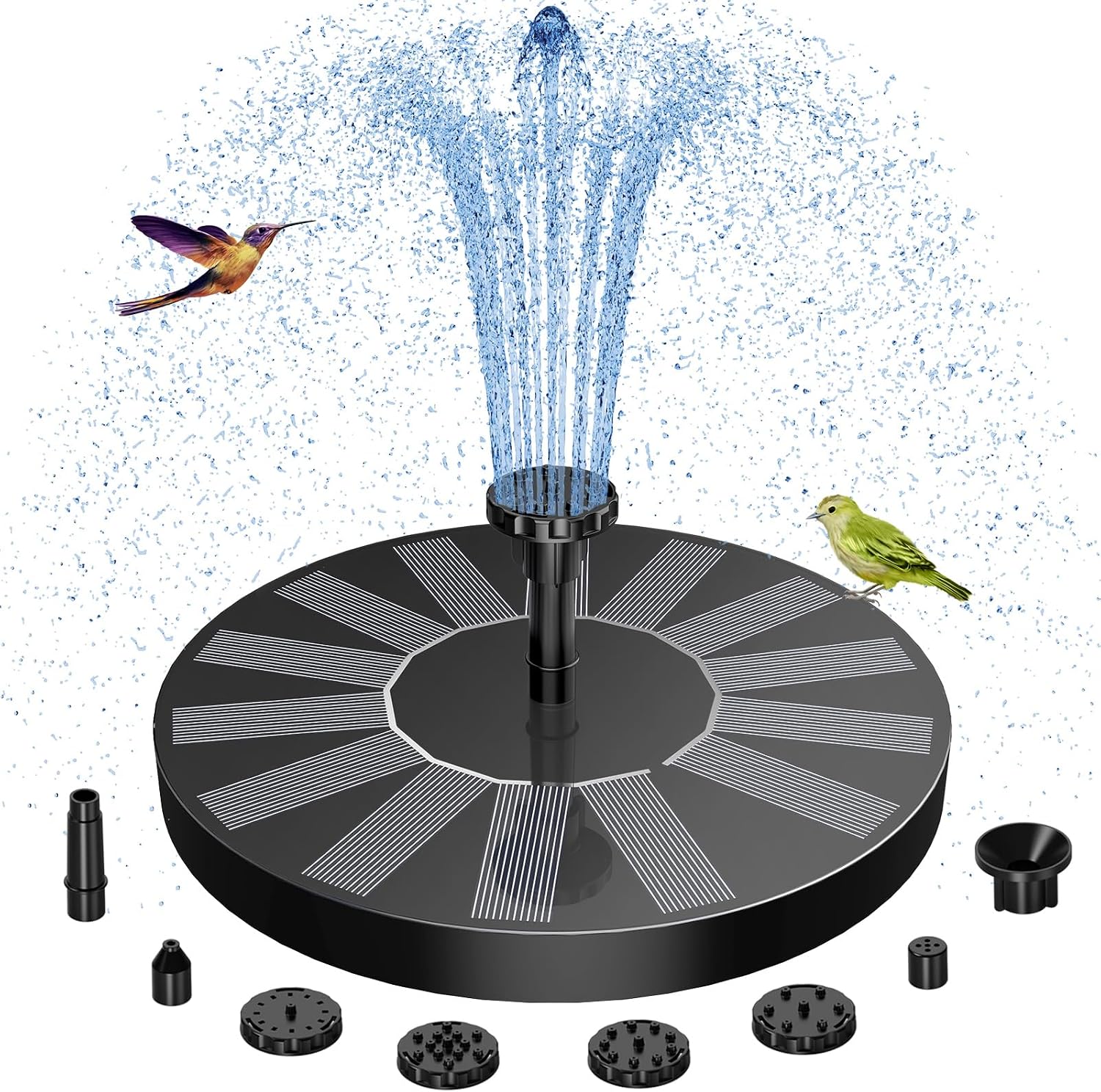 AISITIN Solar Water Fountain, Solar Powered Water Fountain with Multiple Nozzles, Floating Solar Pond Pump,Solar Water Feature for Bird Bath, Garden, Pond, Pool and Fish Tank
