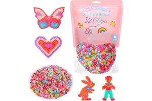 VynyQoo Perline da Stirare Glitterate, 3200 Pezzi in 11 Colori, Perline Fusibili da 5 mm, Kit Creativo per Bambini 6+, Idea Regalo Perfetta per Compleanno e Capodanno