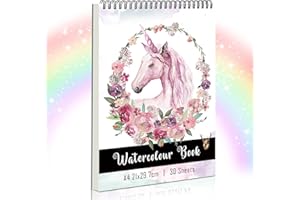Sofore A4 Aquarellpapier, Aquarellblock Aquarell Papier mit 30 Blatt, Säurefreies Skizzenbuch,Watercolor Paper 160g/m², Künstler Erwachsene Kinder Künstlerbedarf Malen Zeichnen Skizze