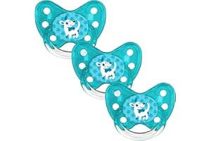 Dentistar Silikon Schnuller 3er-Set - Größe 3 ab 14 Monate - Zahn- & kieferfreundlicher Nuckel mit Dental-Stufe – BPA-frei – Made in Germany - Hund, Türkis