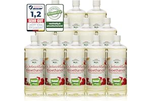 ‎KIESELGREEN KieselGreen Bioethanol 12 x 1 Liter mit Duft für Ethanol-Kamin, viele Sorten - Bio Ethanol als Raumduft in vielen Duftnoten - Parfüm für Bio Ethanol Kamin Indoor oder Bioethanol Tischfeuer (W)