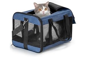 HITSLAM hundebox Faltbar Hundetransportbox Katzentransportbox Katzenbox Transportbox katzentasche für Hund, Katzen, Airline Zugelassen, Reisefreundliche Transporttasche