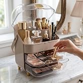 Premium &Ccedil;ekmeceli ve Kapaklı Taşınabilir Makyaj ve Kozmetik D&uuml;zenleyici, Pembe ve Milky Coffee Renk Se&ccedil;enekleri, Altın Aksesu