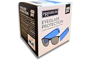 GENERICO Copri Stanghette Monouso per Occhiali 400 pezzi – Dispenser Pro Anti-Sgualcitura con 2 Rotoli x 200 (Tot. 400) – Copri Aste Occhiali Universali, Copri Stanghette Occhiali (1 x 400 pcs)