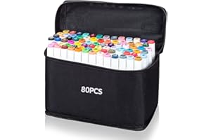 WSRYX 80 Colores Rotuladores Lettering Permanentes de Colores Punta Pincel Alcohol Copic Marker Rotuladores Manga Doble Punta Brushmarker (80 white)