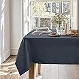 Deconovo Wipeable Tablecloth Rectangle Faux Linen Tablecloth for Chipboard Table Dark Grey 130x160cm(51x63in)