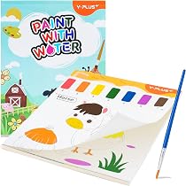 Lot De 3 Livres De Coloriage Aquarelle Pour Enfants - Avec Pinceau à Eau Et Palette - Thèmes Animaux, Océan, Été