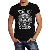Neverless Herren T-Shirt „Lieber Ein Wolf Odins“ – Wikinger Design Mit Wolf & Runen