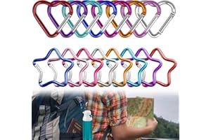 HANIUTTY Karabiner Herz, Herz Karabiner Aluminium Karabinerhaken Schlüsselanhänger Bunt Karabiner Karabiner Stern für Camping Berge Besteigen Wandern Angeln