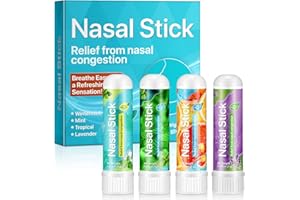 XINSZLIN Inhalador Nasal 4 Pack, Nasal Stick Alivio Instantáneo de la Congestión Nasal y Respiración Fácil con una Refrescante Sensación de Frescor Perfecto para el Trabajo, el Estudio o los Viajes