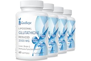 Gozitepe Liposomal Glutathione Reduced 2000mg per Serving | Supplement with Hyaluronic Acid + Collagen Peptide Resveratrol Powerful Antioxidant | 10x Better Absorption (240 Count (Pack of 4)), 0.5 kg