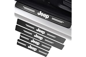ZWYIDALI per Jeep protezione del davanzale della portiera dell'auto per Jeep Grand Cherokee Wrangler Compass Renegade Patriot Grand Comander, Pellicola protettiva in carbonio adesivo batticalcagno