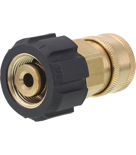 4 Adaptateurs Rapides M22-14 Mm à 1/4" Pour Nettoyeur Haute Pression | Laiton 5000 PSI | Joints Inclus