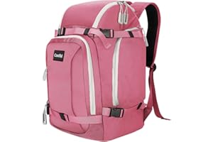 Coolfel Borsa per Scarponi da Sci con Scomparto per Casco, 50L Zaino da Sci Snowboard Pattini a Rotelle, Borsa da Sci Impermeabile per Casco, Giacca, Occhiali, Guanti