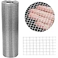 Hardware Cloth 12'' x 20' 1/4 in Galvanized Wire Mesh Roll (23 GA) Chicken Wire Fence Roll for Chicken Pen/coop Fences, Screen mesh, Rabbit/Snake Fences, Poultry enclosures, Handicraft Making, etc.
