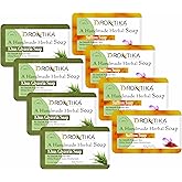Drontika Wild & Pure Handmade Assorted Bath Soap Saffron & Khus Glycerin Combo Of Fresh Bathing Bar (Pack Of 8) Each 125gm