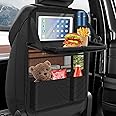 Oneyus Car Seat Organiser, Car Organiser Large Car Organiser Back Seat for Kids Multifunctional Waterproof Car Back Seat Organiser with Folding Table, Tablet Pockets and Many Pockets