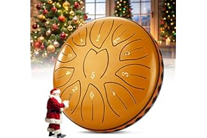 SUNOWL Steel Tongue Drum, 6 Pollici 11 Note Handpan Strumento Musicale Impostata, Portatile Tamburo del Handpan in Acciaio, Strumento a Percussione per Meditazione, Yoga, Guarigione del Suono, Oro