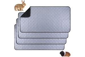 Namalu 4 Doublures de Cage de Cochon d'Inde Coussins Pipi Lavables Tapis de Dressage Réutilisables Absorbants Literies Antidérapants Imperméables pour Petits Animaux (35 x 71 cm)
