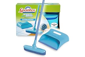 ‎SPONTEX Spontex Catch & Clean Set aus Gummibesen und Kehrblech für den Innenbereich - Set aus Gummibesen und Kehrblech zur Entfernung von Haaren - Gummibesen zur Reinigung aller Oberflächen