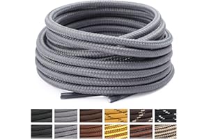 Stepace Lacci per Scarpe Rotondi [2 Paia] Stringhe Scarpe Robuste e Resistenti per Scarpe da Trekking e Scarpe da Scarponi Montagna