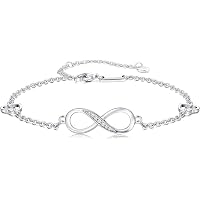 Unendlichkeit Armband Damen Aus 925 Sterling Silber – Mit Keltischem Symbol, Zirkonen, Verstellbar, Geschenk Für Valentinstag, Muttertag & Mehr