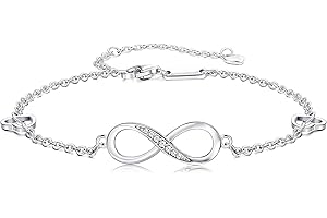 Finrezio Infinito Tobillera De Plata Esterlina 925 Para Mujeres Niñas Ajustable Joyería De Pie Pulsera De Tobillo Regalo Para El Día De La Madre