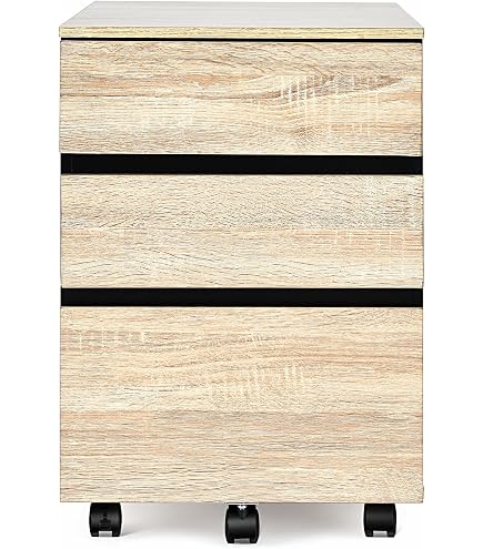 Vicco Rollcontainer 'Ansel' – 60x40x77,4 Cm, Mit Schubladen & Rollen | Weiß/Sonoma, Spanplatte, Viel Stauraum