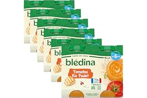 Blédina - Petits pots pour bébé - Tomates Riz Poulet - 70% d'ingrédients Français - Dès 6 mois - 12 pots de 200g