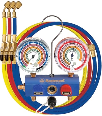 Mastercool 59161 Brass R410A, R22, R404A 2-Way Manifold Gauge Set With 3-1/8 Inch Gauges, 3-60 Hoses And Standard 1/4 Fittings : Buy Online At Best Price In KSA - Souq Is Now - View #8