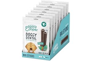Edgard Cooper Treats Dental Stick, Big, Strawberry and Mint, 8 x 7 stick pack, Natural Dog Chew Sticks, Dental Hygiene, One per Day, Low Calorie, Long Chewing, Fresh Breath