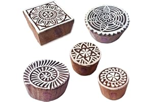 ROYAL KRAFT Rural Shapes Bird and Square Wood Blocks for Printing (Set of 5)