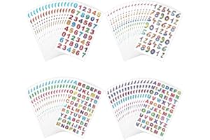 Boisbresil 80Hojas Pegatinas Letras Adhesivas Pegatinas Letras y Números Letras Adhesivas Pegatinas Números Etiquetas Alfabeto Pegatinas Letras Brillantes Letras Adhesivas Colores para Bricolaje4Tipos