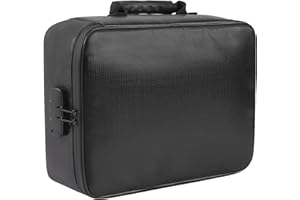 BQKOZFIN Fireproof Document Box with Lock, Large Capacity Waterproof &Fireproof Document Bag, Portable Multi-Layer Fireproof File Storage Bag for Passports, Certificates, Legal Files, Valuables, Black