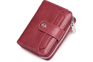 FALAN MULE Purses for Women RFID Blocking Small Compact Bifold Women's Wallet Zipper Coin Pocket Credit Card Holder Ladies Purse with ID Window