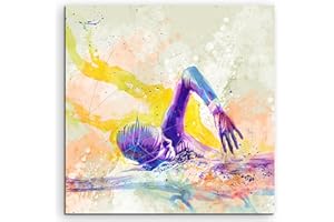 PAUL SINUS ART Schwimmen III 60x60cm Wandbild SPORTBILD Aquarell Art tolle Farben von Paul Sinus