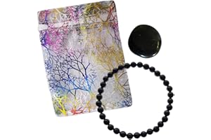 NATURHEILMITTEL HEILSTEINE METHUSALEM GMBH NEU-ULM SCHUNGITELITE Schungit Shungite ARMBAND 6mm Kugeln, elastisch, glänzend poliert. 4-tlg AKTIV Schmuck SET mit TASCHENSTEIN + BESCHREIBUNG + TÄSCHCHEN. 81446