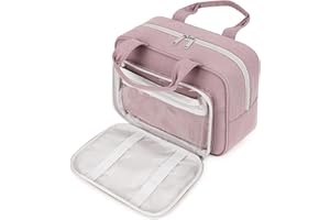 Narwey Trousse de Toilette Grande Femme Sac de Toilette Accessoires de Voyage Trousse Maquillage Femme Organisateurs de Toilettes(Rose)