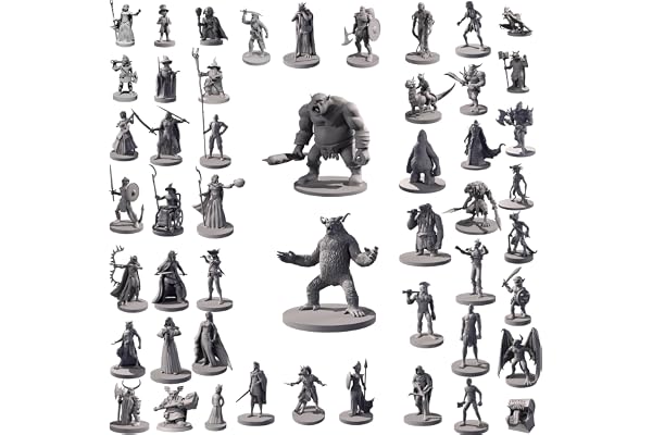 Lot de 50 figurines uniques de RPG fantastiques pour Donjons et Dragons, jeux de rôle Pathfinder, non peints, parfaits pour D&D