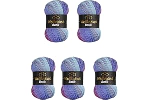 Wollbiene Batik 5 ovillos de 100 g, 500 gramos, lana con degradado multicolor, multicolor (2000 morado morado)