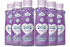 COCCOLATEVI Profumatore Bucato, Essenza Bucato da utilizzare come Profumatore Bucato Lavatrice e Asciugatrice, Profumatore Casa o Detergente Pavimento (300 ml (Confezione da 6), Glicine del Giappone)