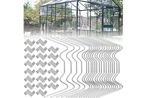 THATSRAD 100 Stück Gewächshaus Klammern Gewächshausklammern Edelstahl Gewächshausclips Klammern W Rostfreier Stahl Ersatzteile für Gewächshaus 80*35mm für Gewächshausplatten Hohlkammerplatte Glashaus