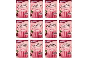 KOMET GEROLF PÖHLE & CO. GMBH 12er Pack Komet Pudding Himbeer-Geschmack (12 x 40 g) zum Kochen Puddingpulver Puddingdessert Dessert Dessertpulver