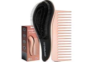 Lily England Brosse à Cheveux Démêlante, Superbe Qualité Salon Coiffure - La Meilleure Brosse pour les Cheveux Fins, Épais, Bouclés, Secs ou Humides et les Enfants (Rose, Paquet de 2)
