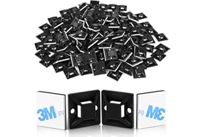 CRESBEL Supporto per fascette – 250 pezzi, supporto per cavi autoadesivo, clip per cavi con forti cuscinetti autoadesivi, set di morsetti per cavi per la gestione dei cavi di casa e ufficio