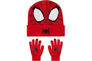 Marvel Spiderman Hat And Gloves Set For Kids, Spidey Boys Hat And Gloves Set, One Size Red